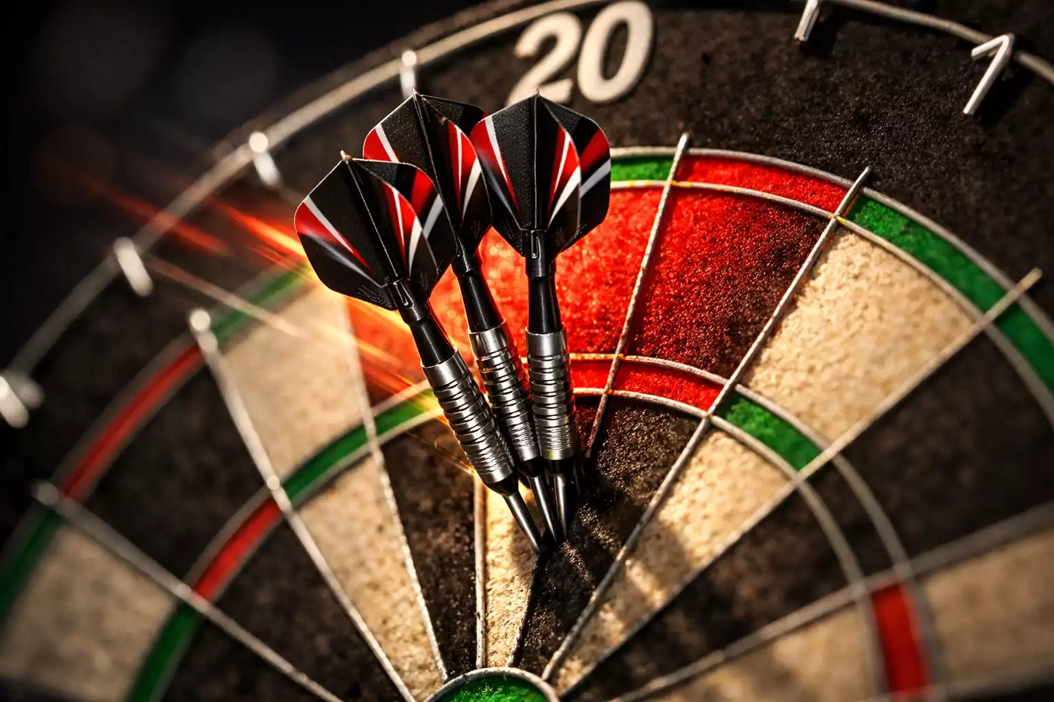 Dartbord met score 180 triple twenty